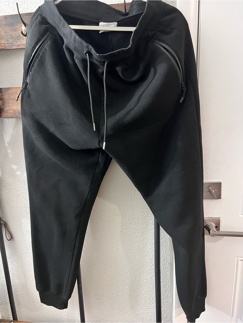 Men's Black Jogger Pants with Drawstring Waist